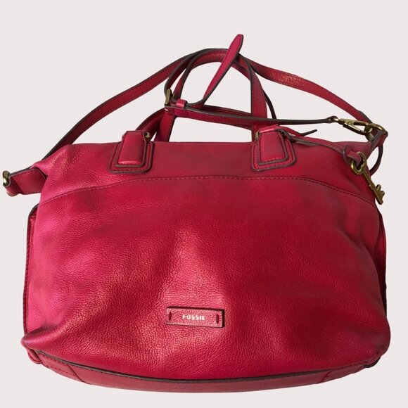 Fossil Handbags - Fossil Pink Pebbled Leather Crossbody Shoulder Bag Purse